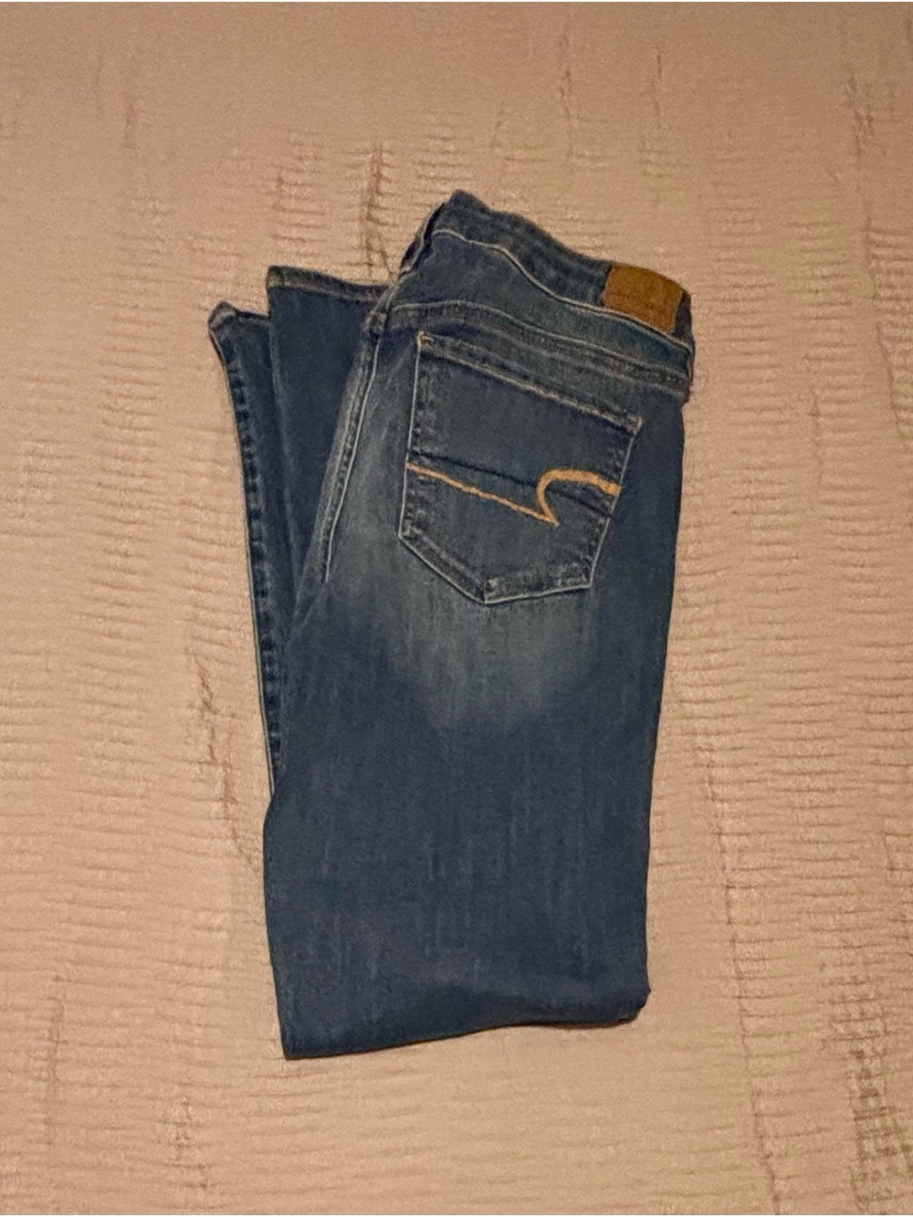 American Eagle Outfitters Women's Medium-Dark Blue Super Stretch Jeggings - Picture 8 of 8
